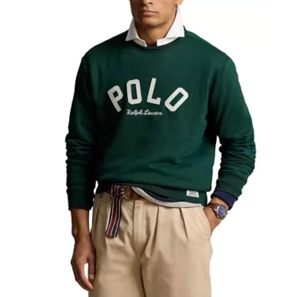 NEW RALPH LAUREN the fleece logo sweatshirt in green